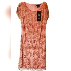 BLUSH Formal Midi Dress Size 4 Beaded Sequin NWT by Pisarro Nights at Nordstrom